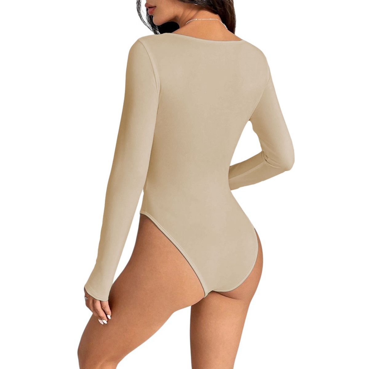 GENERICO - Body Manga Larga Anasotluc-17 Rib Color Beige