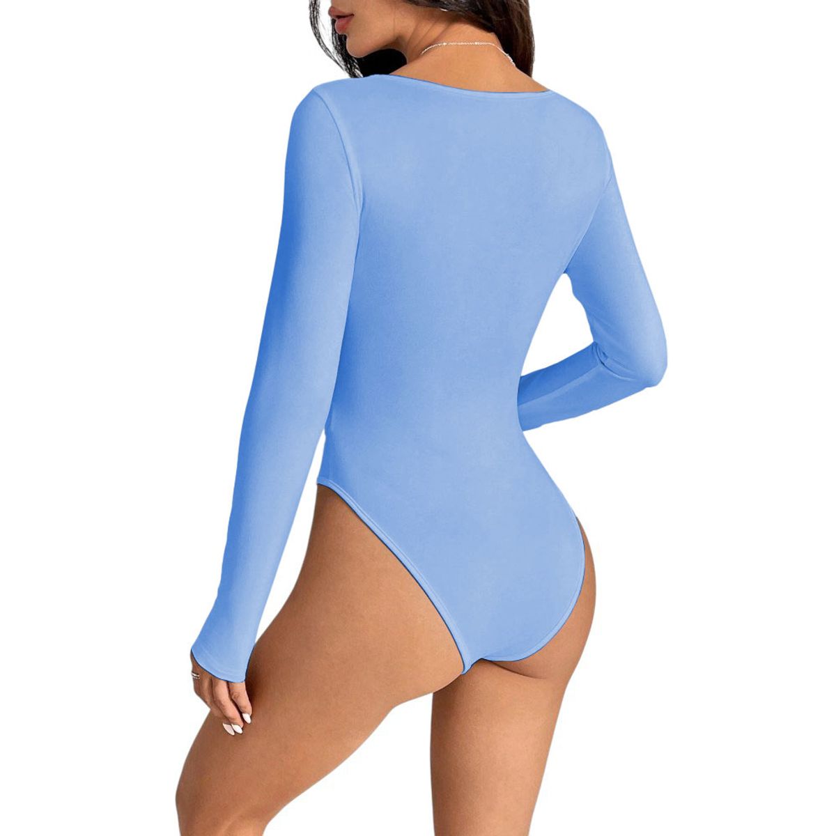 GENERICO - Body Manga Larga Anasotluc-17 Rib Color Celeste