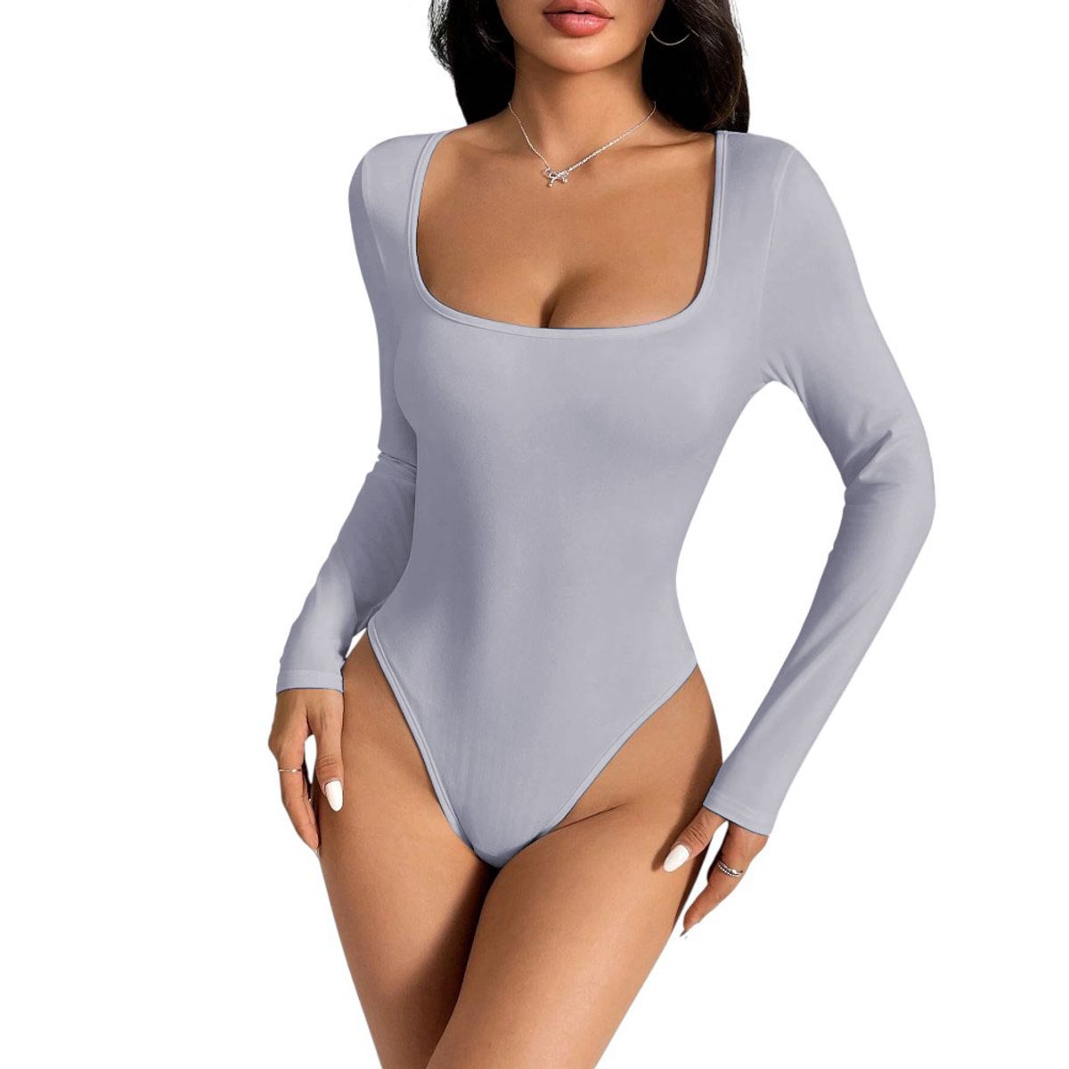 GENERICO - Body Manga Larga Anasotluc-17 Rib Color Gris