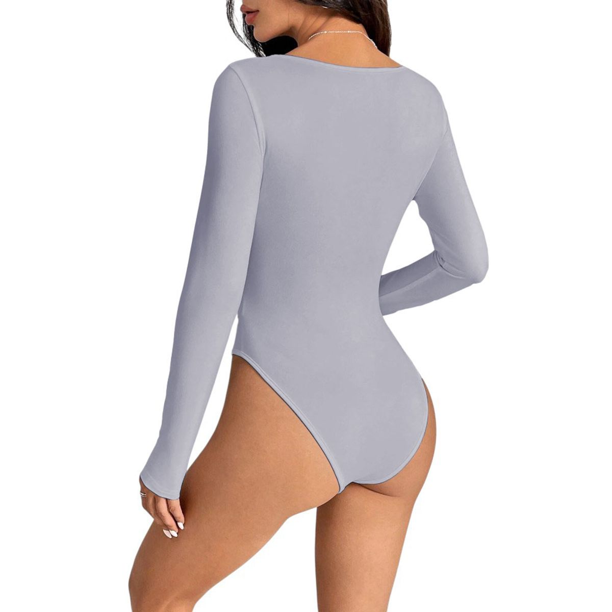 GENERICO - Body Manga Larga Anasotluc-17 Rib Color Gris