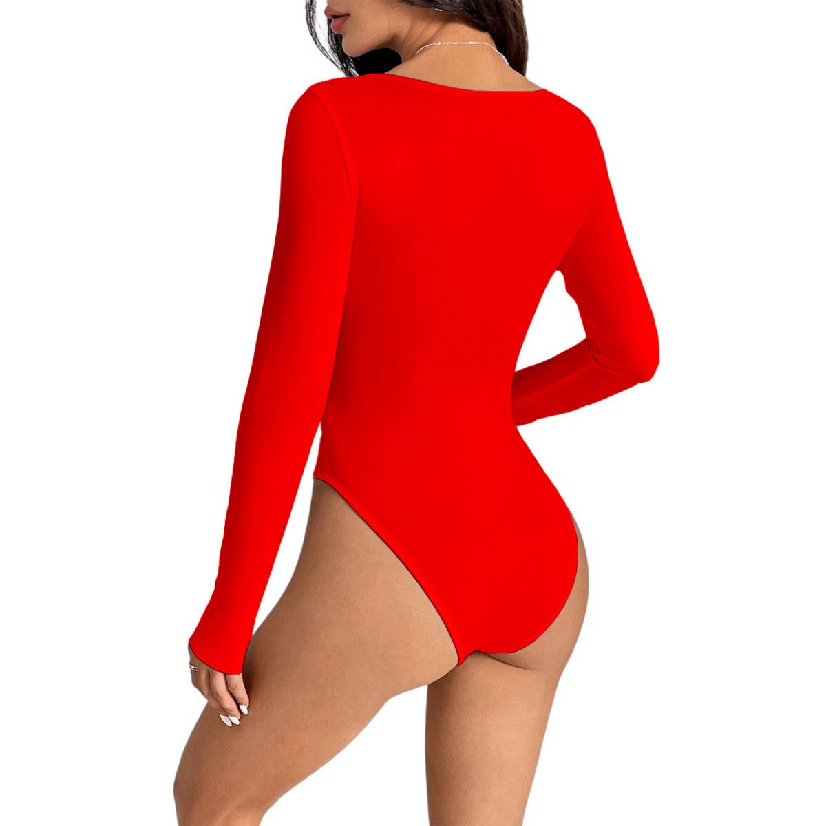 GENERICO - Body Manga Larga Anasotluc-17 Rib Color Naranja