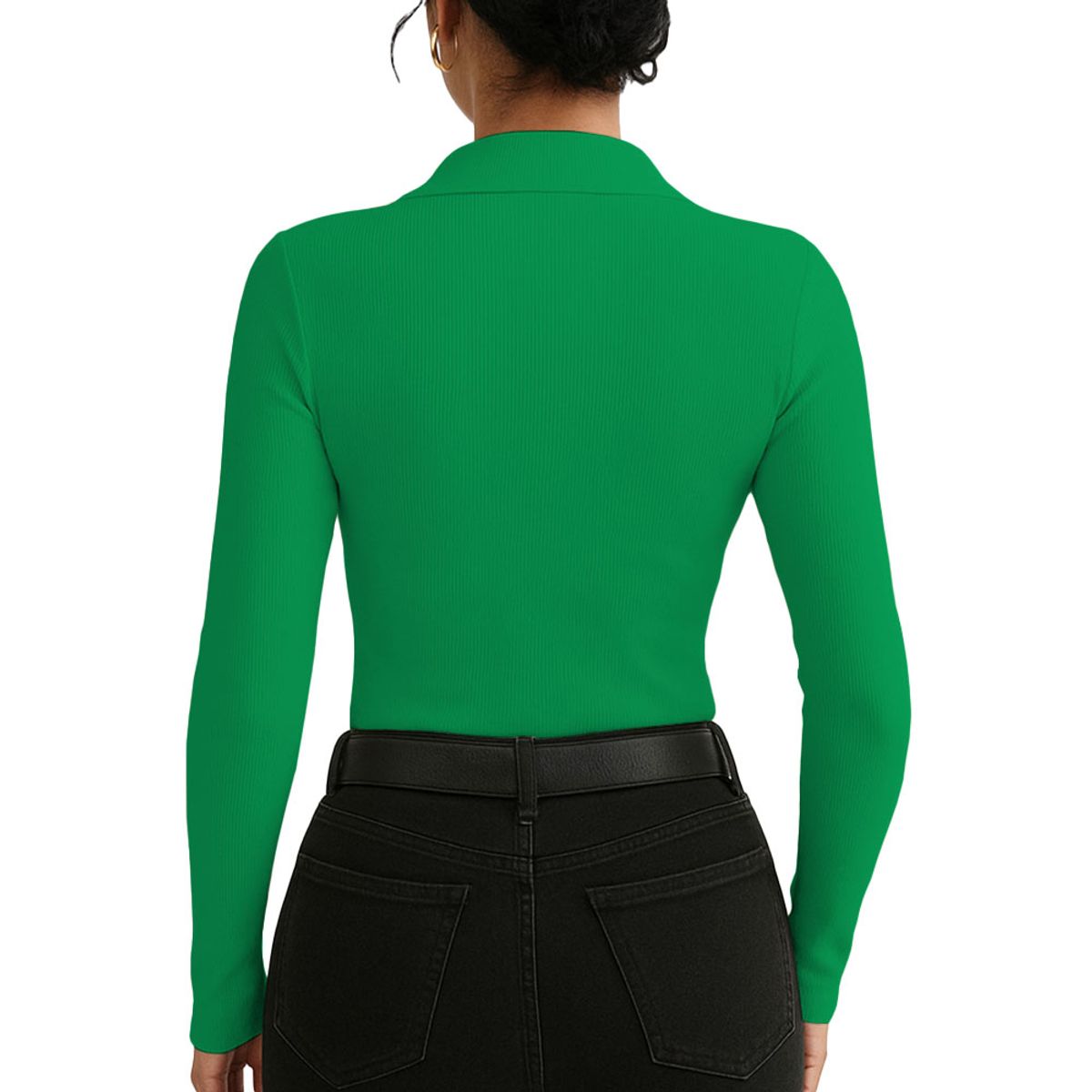 GENERICO - Polo Mujer Camisero Manga Larga 716 Fab-15 Color Verde