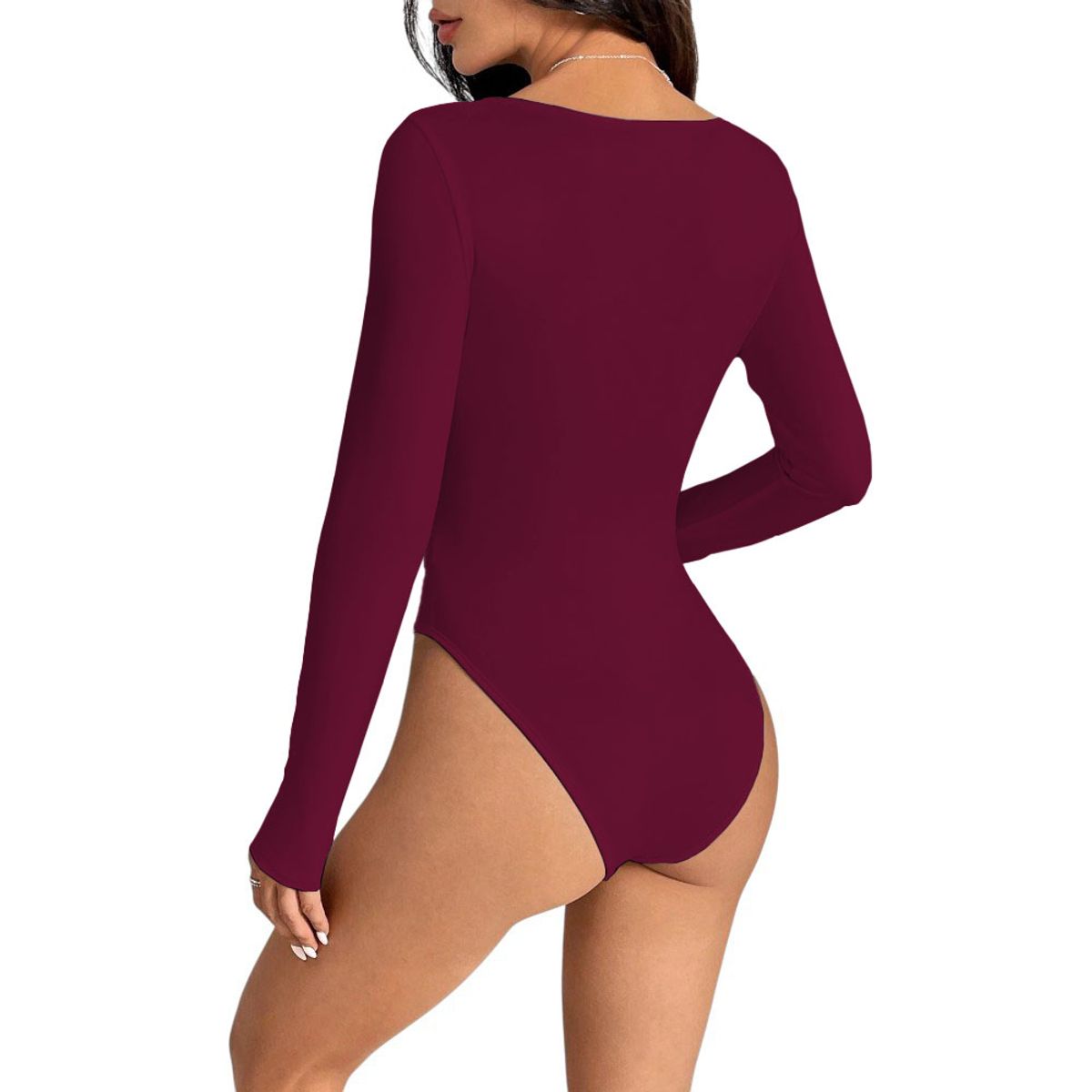 GENERICO - Body Manga Larga Anasotluc-17 Rib Color Vino