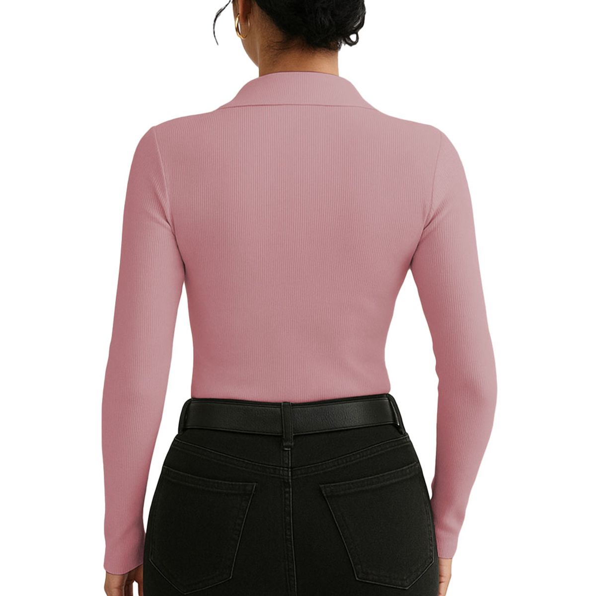 GENERICO - Polo Mujer Camisero Manga Larga 716 Fab-15 Color Rosa