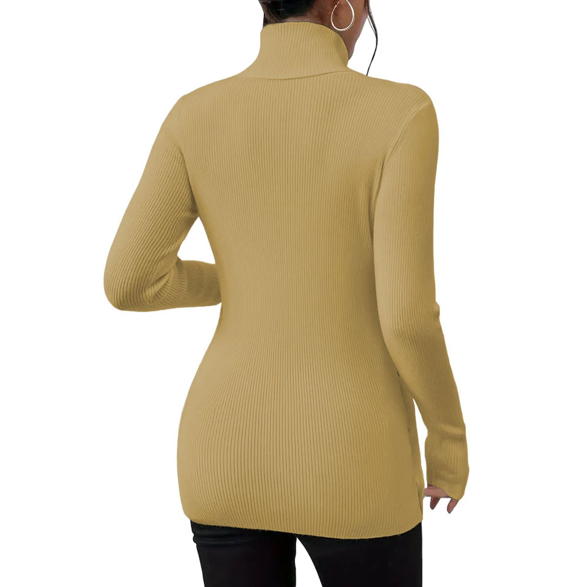 GENERICO - Cafarena Manga Larga Broche Rib Sand Fab-18 Color Galleta