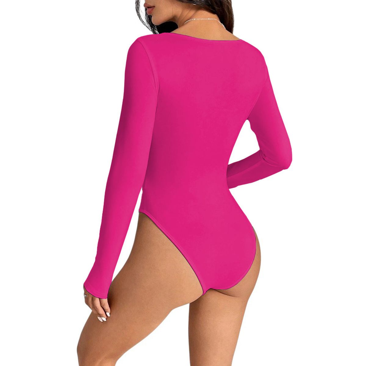 GENERICO - Body Manga Larga Anasotluc-17 Rib Color Fucsia