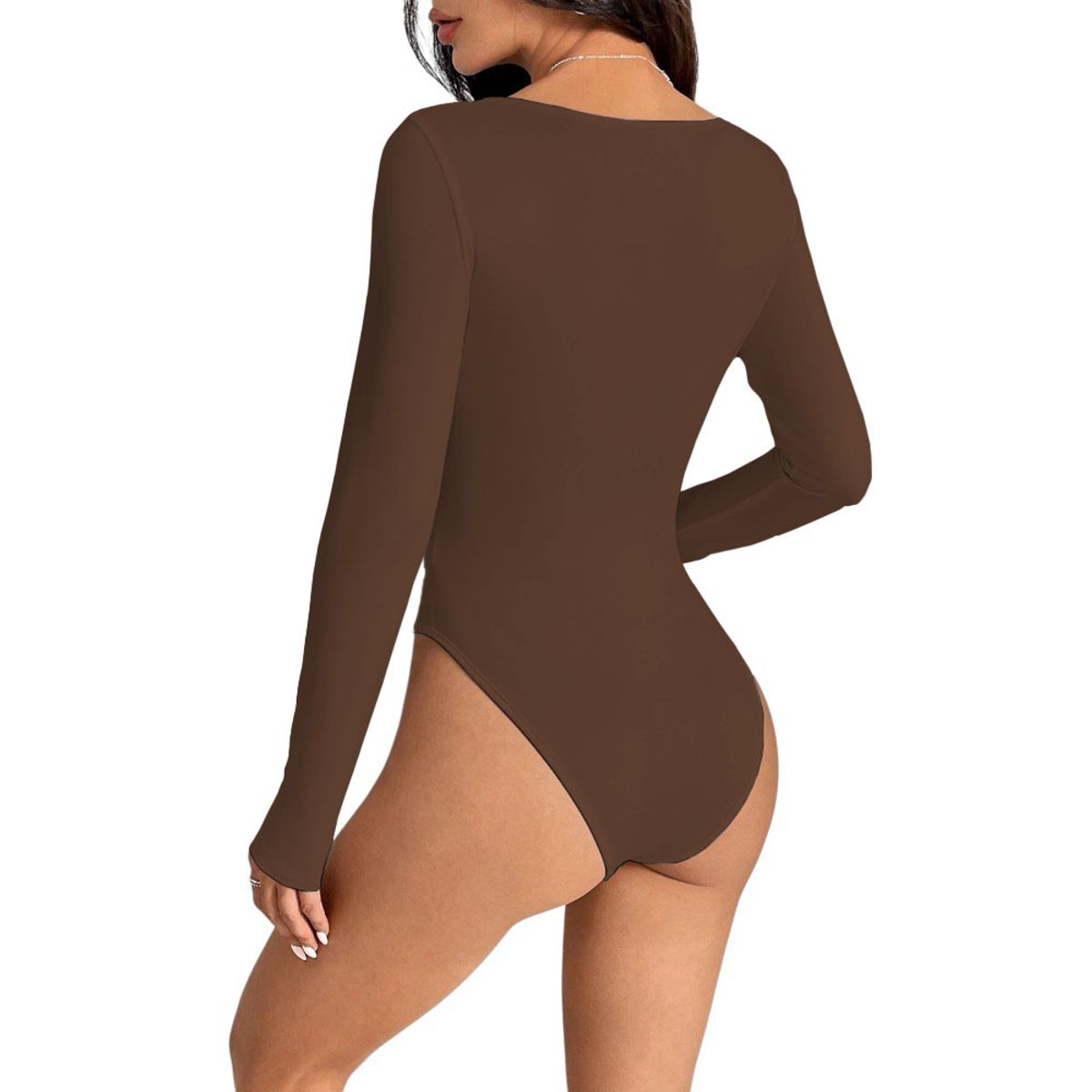 GENERICO - Body Manga Larga Anasotluc-17 Rib Color Marron