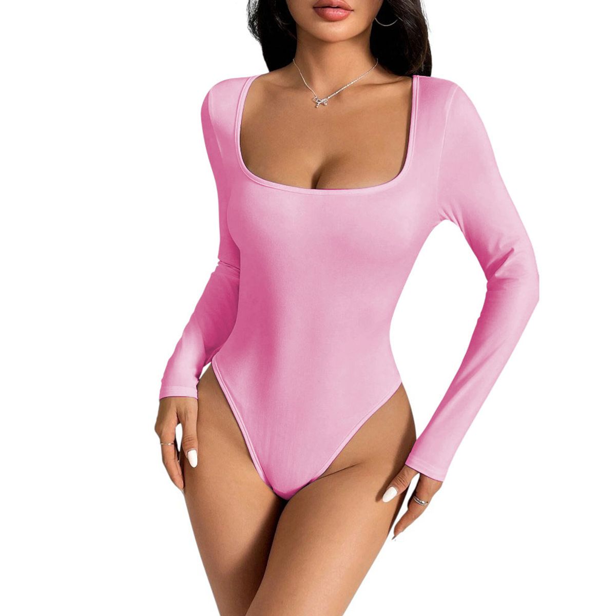 GENERICO - Body Manga Larga Anasotluc-17 Rib Color Rosa