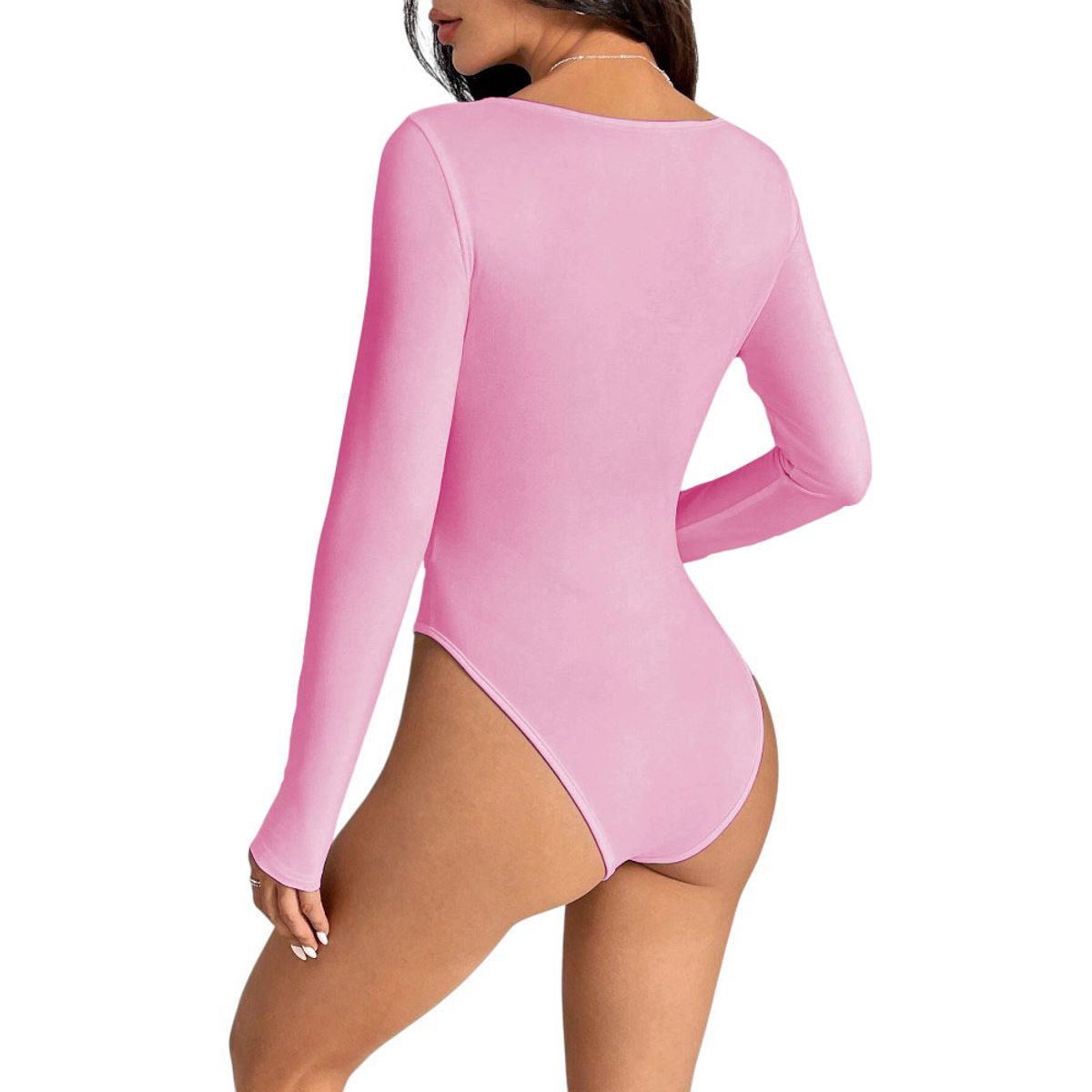 GENERICO - Body Manga Larga Anasotluc-17 Rib Color Rosa