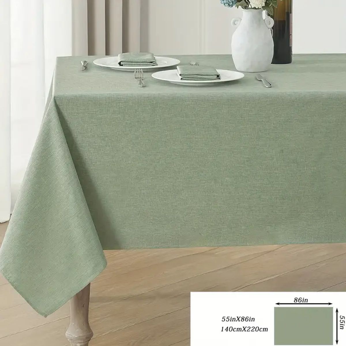 PUREPOWER - Mantel rectangular verde 140x180cm