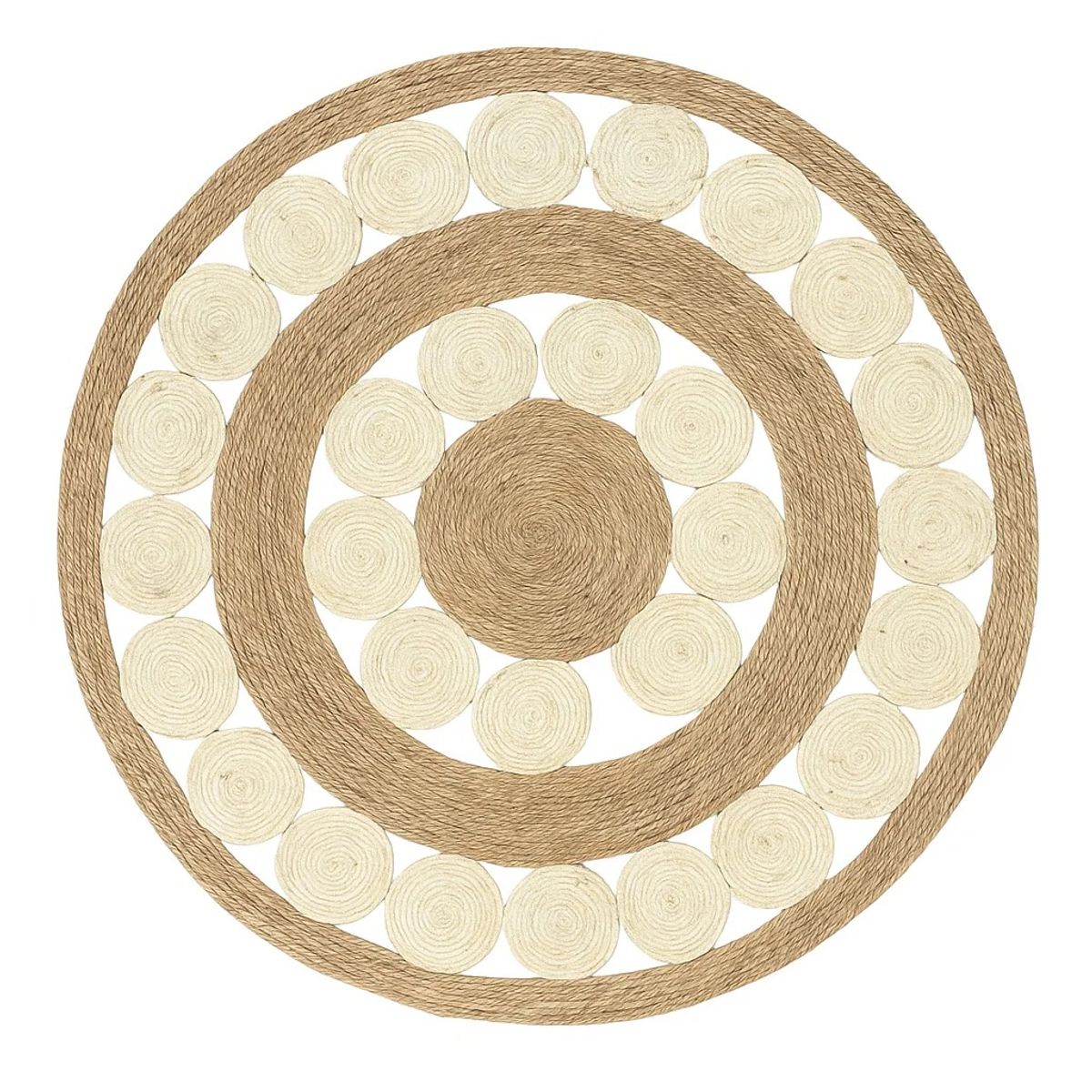 GENERICO - Alfombra de Fibra Natural Redonda “Raíz Pura” 120 cm – Zalmohadas