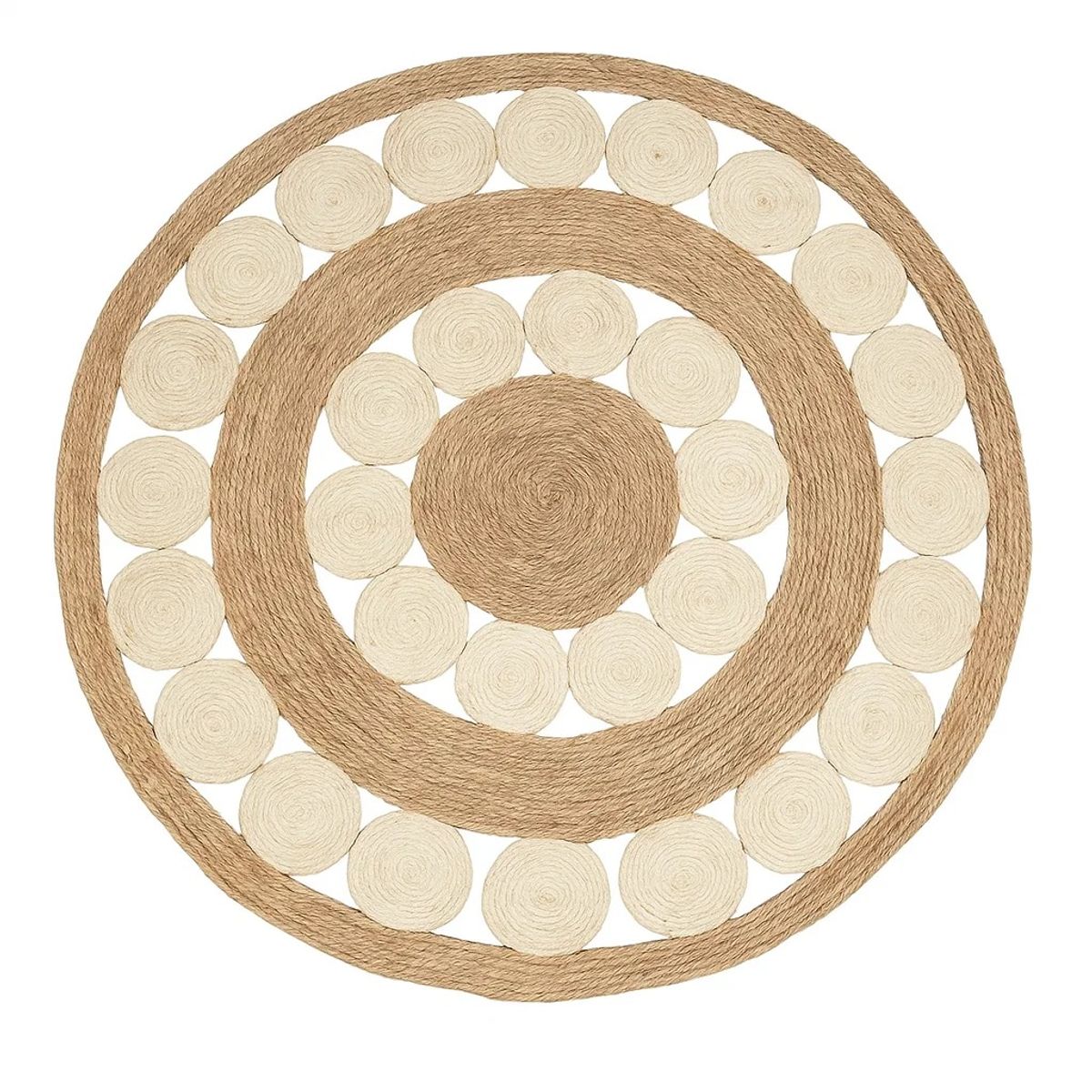 GENERICO - Alfombra de Fibra Natural Redonda “Raíz Pura” 120 cm – Zalmohadas