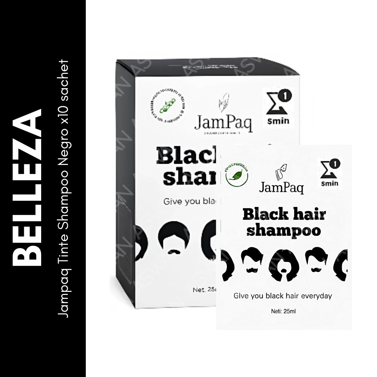 GENERICO - Jampaq Tinte Shampoo Negro x10 sachet