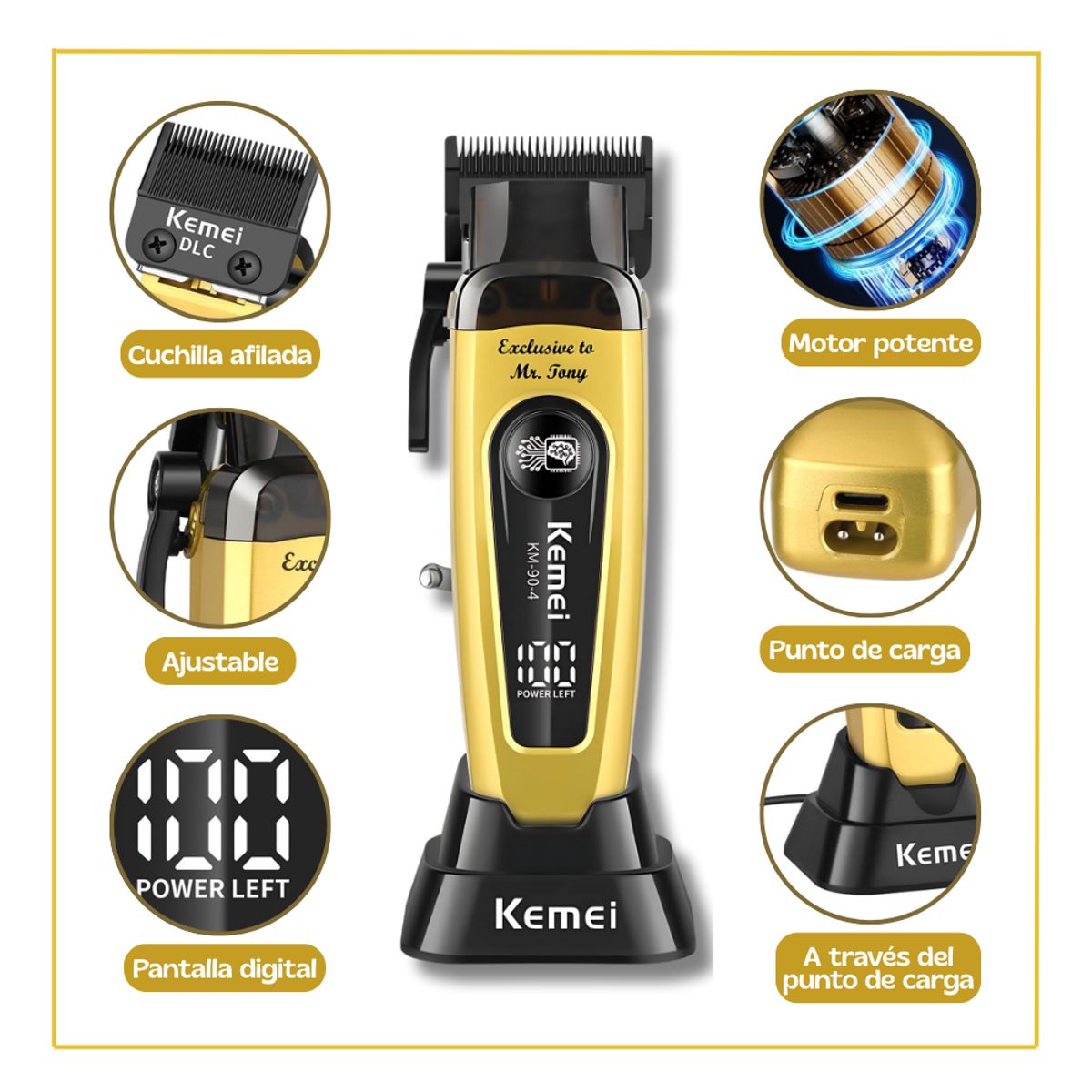 GENERICO - Máquina de Cortar Cabello KEMEI KM-90-4