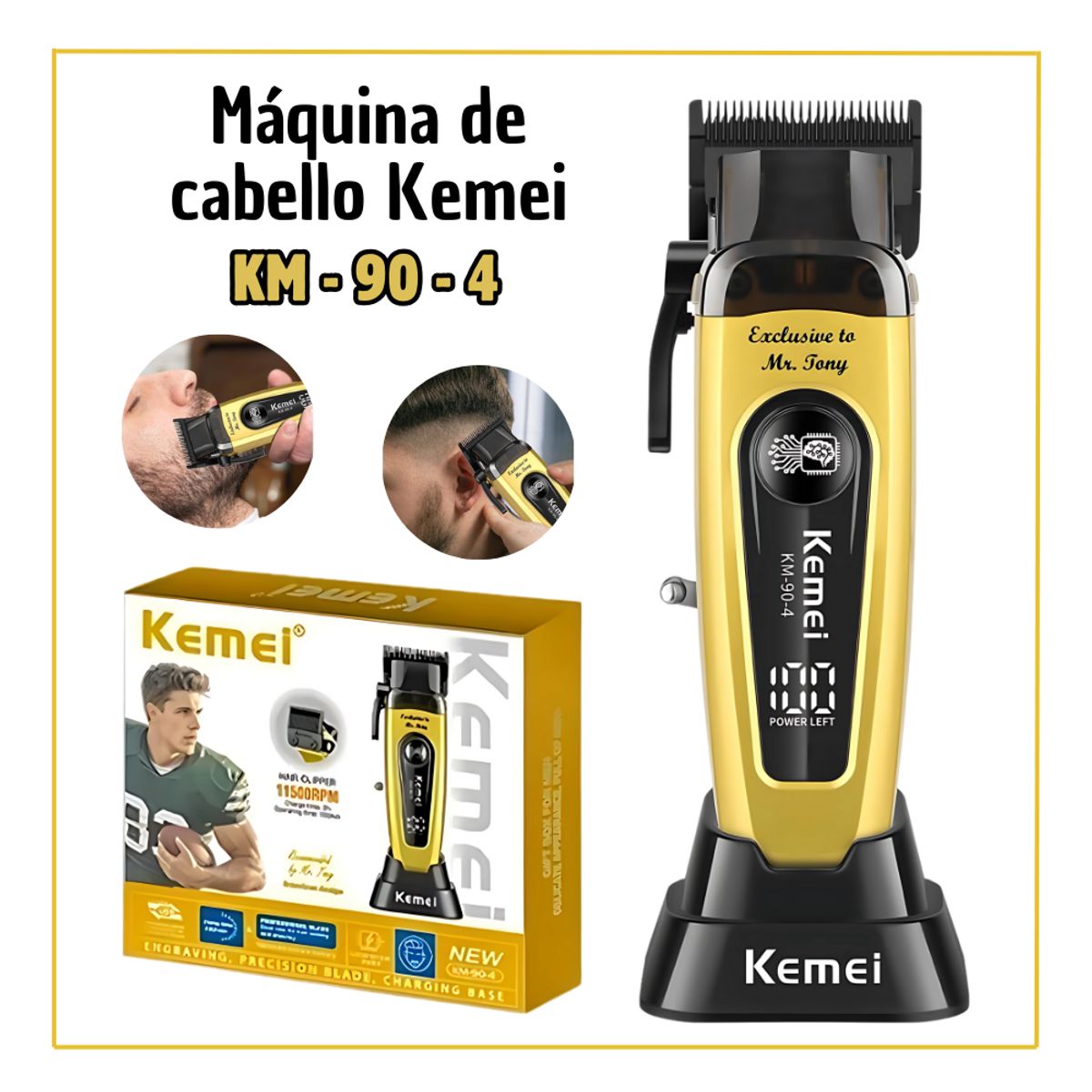 GENERICO - Máquina de Cortar Cabello KEMEI KM-90-4