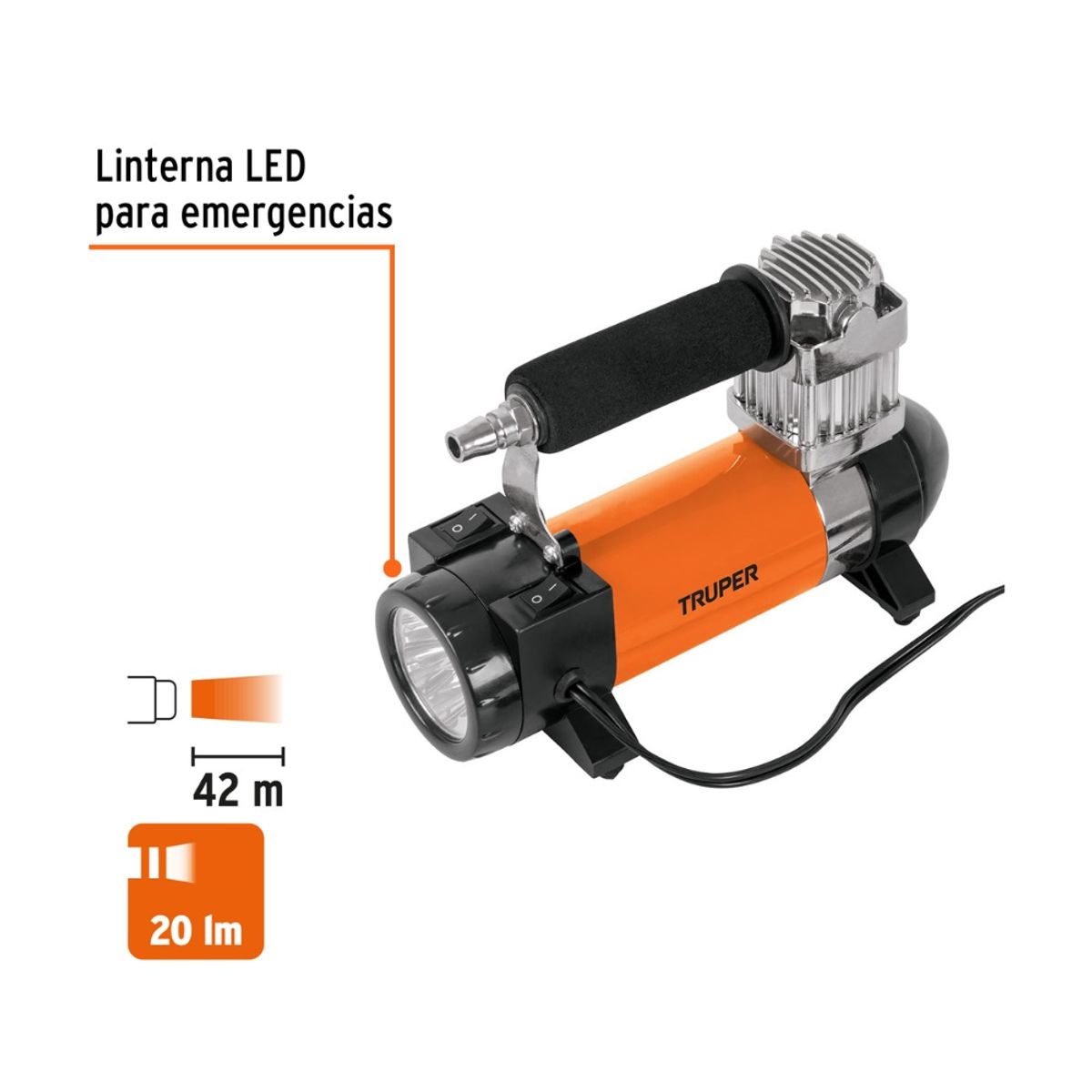TRUPER - Compresor de aire 12 V portátil