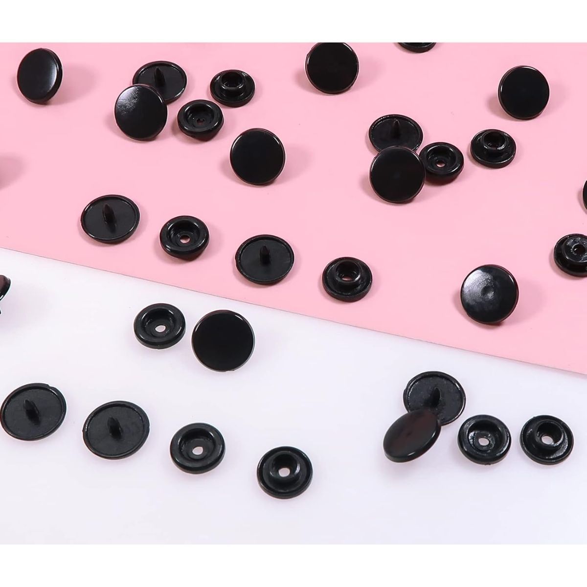 GENERICO - 100 Set Snaps Plástico T5 Botones Broches Plástico Negro