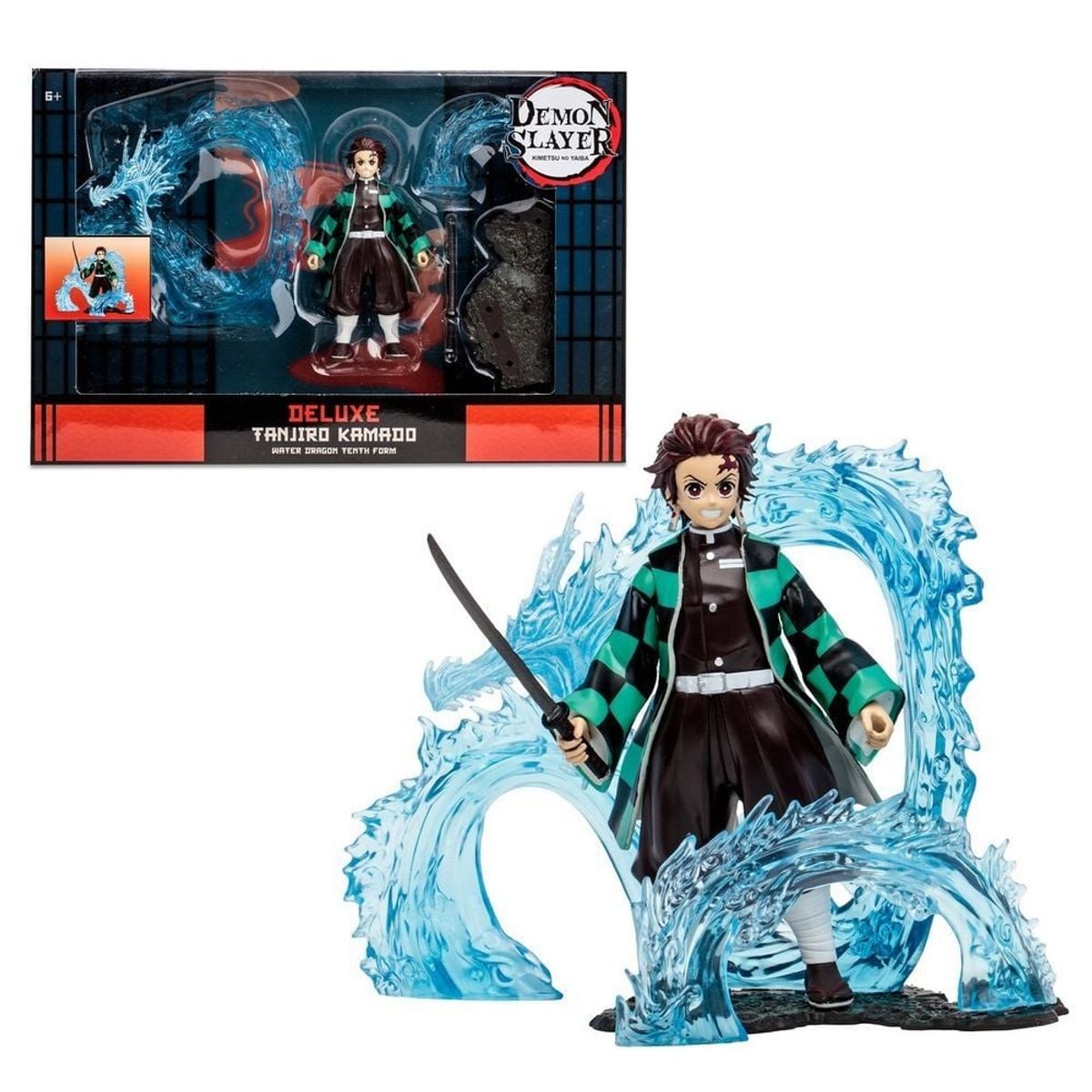 MCFARLANE TOYS - DEMON SLAYER FIGURA DE LUJO TANJIRO CON DRAGON DE AGUA 13 CMS