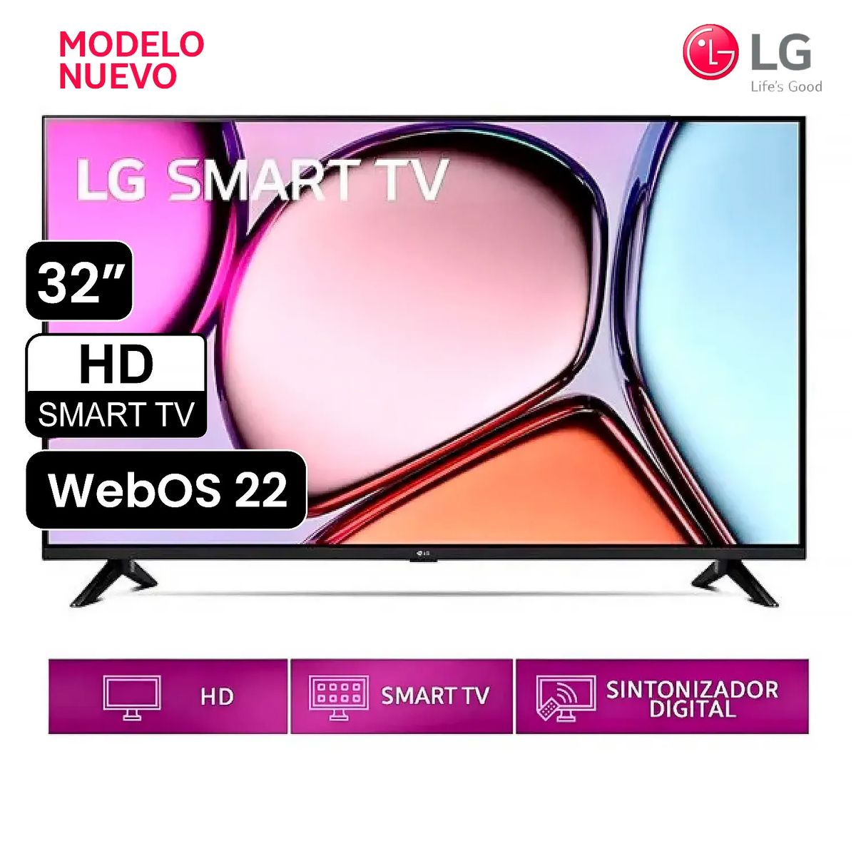 LG - Smart TV LG 32 HD 32LR600BPSC con webOS y AI ThinQ