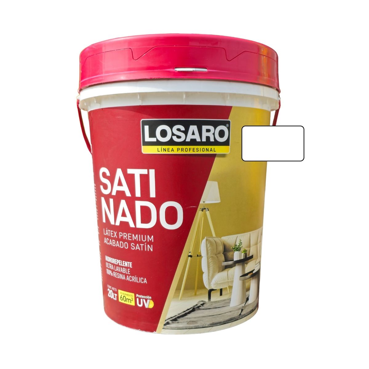 LOSARO - Pintura Látex Premium Satinado Losaro 20L 5 Gal Blanco - Anti hongos