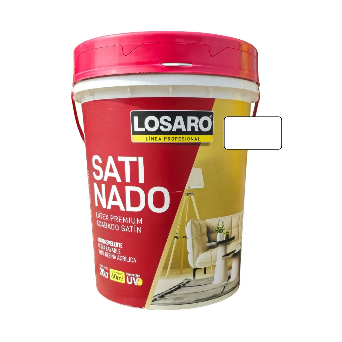 LOSARO - Pintura Látex Premium Satinado Losaro 20L 5 Gal Blanco - Anti hongos