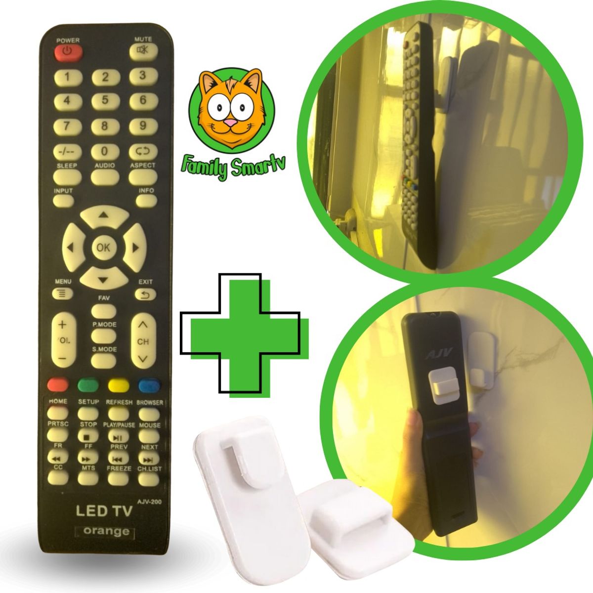 GENERICO - Control Remoto Orange Para tv Smart + Soporte Multifuncional