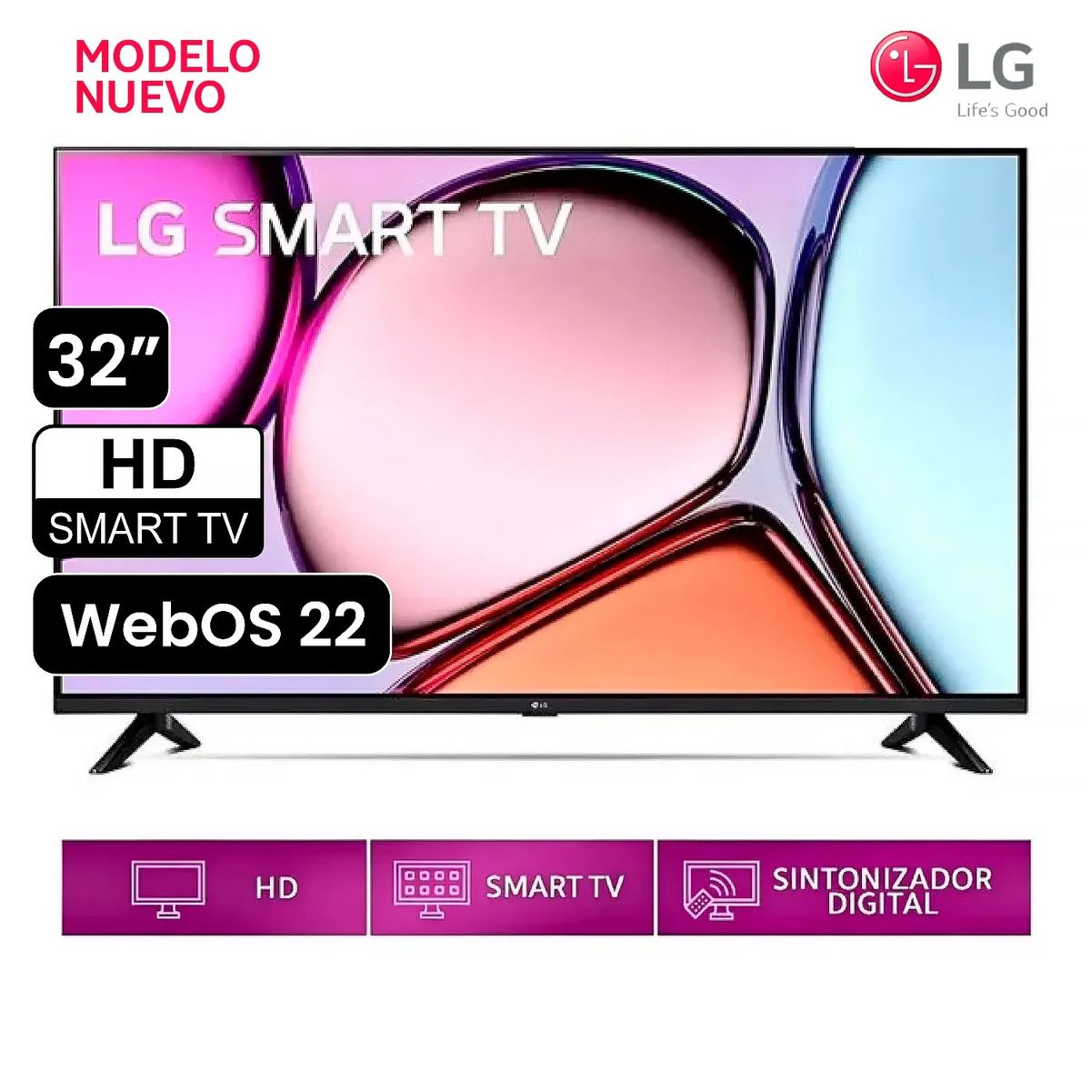 LG - Smart TV LG 32 HD 32LR600BPSC con webOS y AI ThinQ