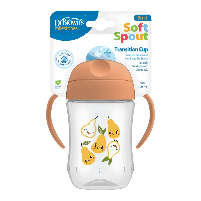 DR BROWNS - Vaso de Transición con Boquilla Suave diseño Pera