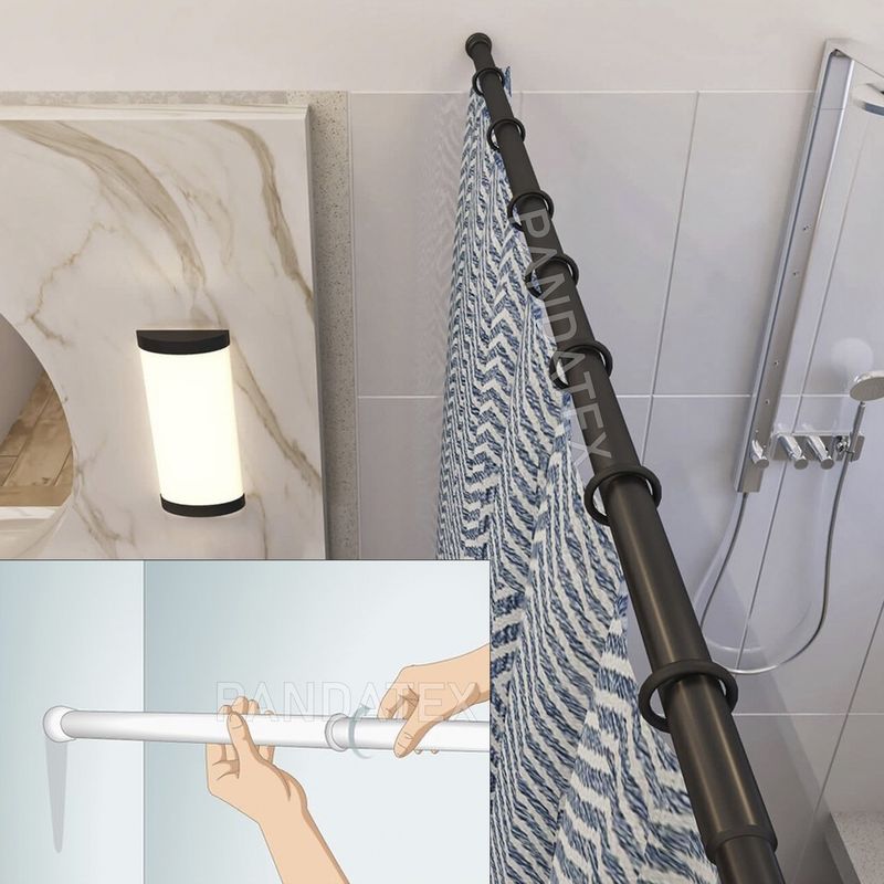 SM - BARRA DE HIERRO NEGRO PARA DUCHA EXTENSIBLE DE 90cm HASTA 160cm