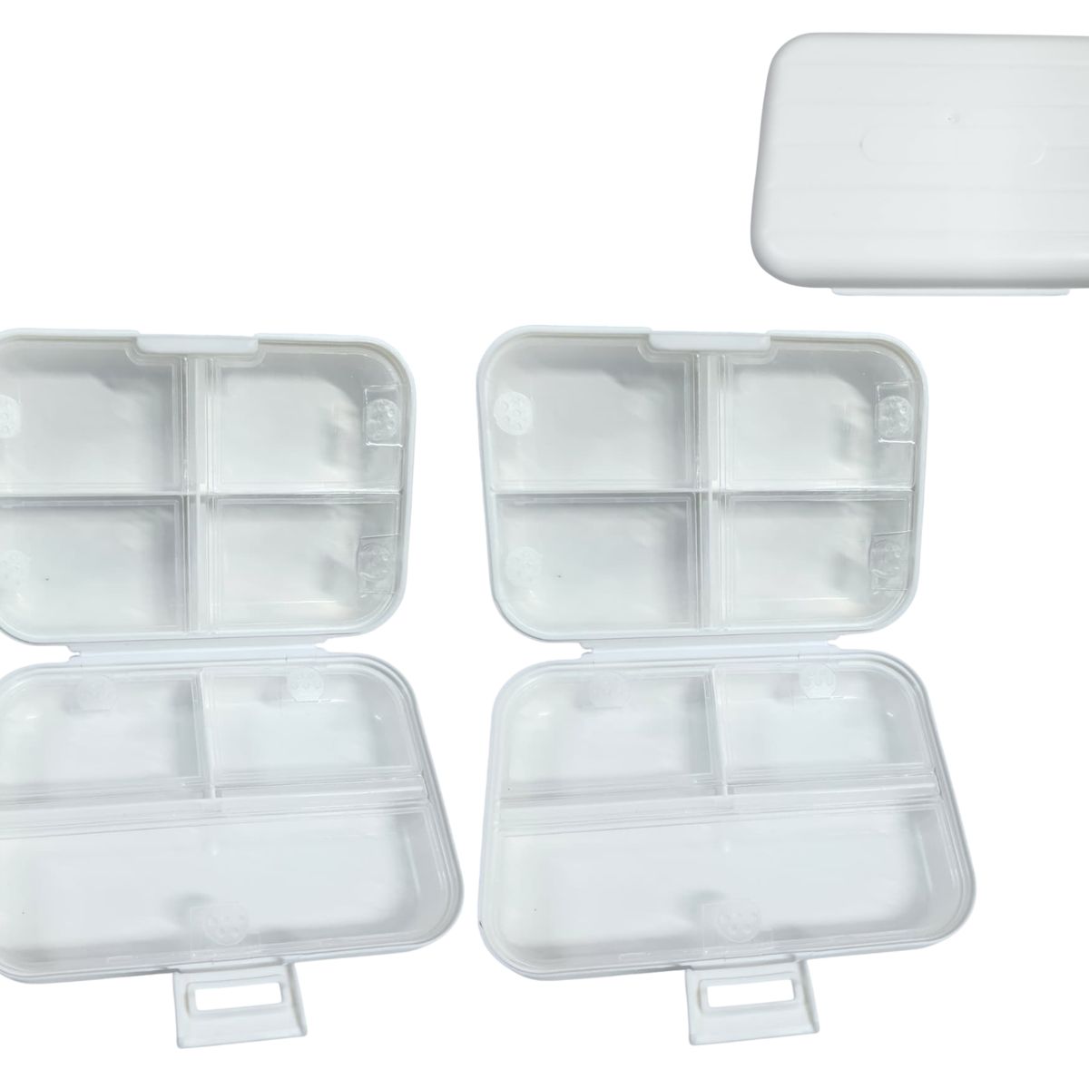 GENERICO - Set 2 Organizador estuche multiuso pastillero joyas BLANCO