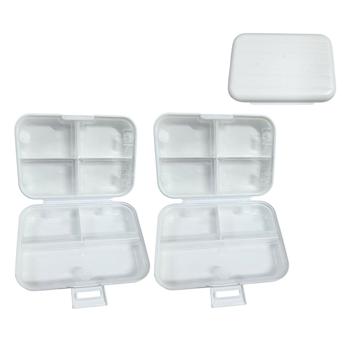 GENERICO - Set 2 Organizador estuche multiuso pastillero joyas BLANCO
