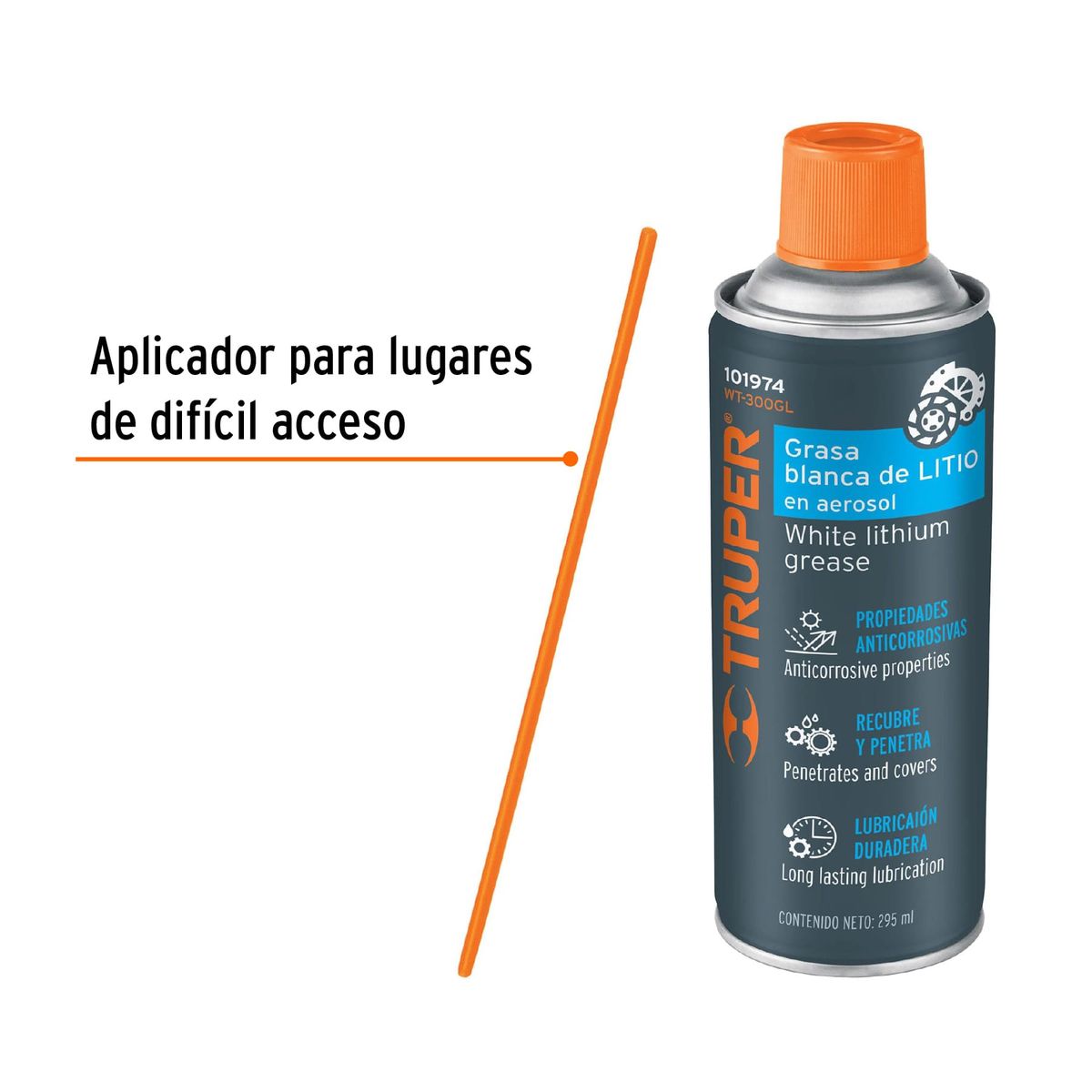 Truper - Grasa blanca de litio en aerosol 10 oz 295 ml