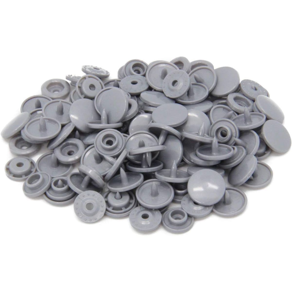 GENERICO - 100 Set Snaps Plástico T5 Botones Broches Plástico Gris