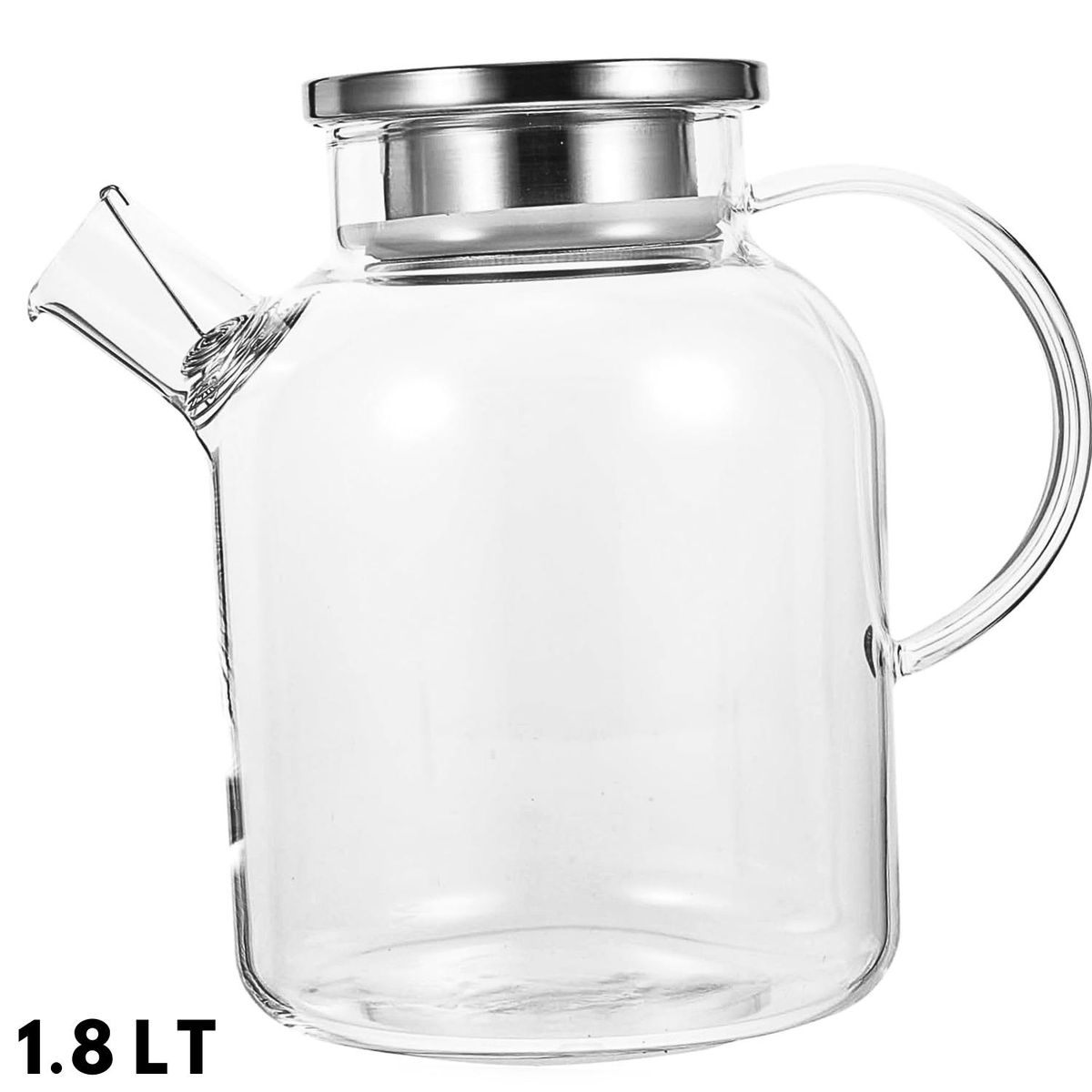 ICHIMATSU - Tetera de vidrio borosilicato con tapa de acero 1.8 L- ICHIMATSU