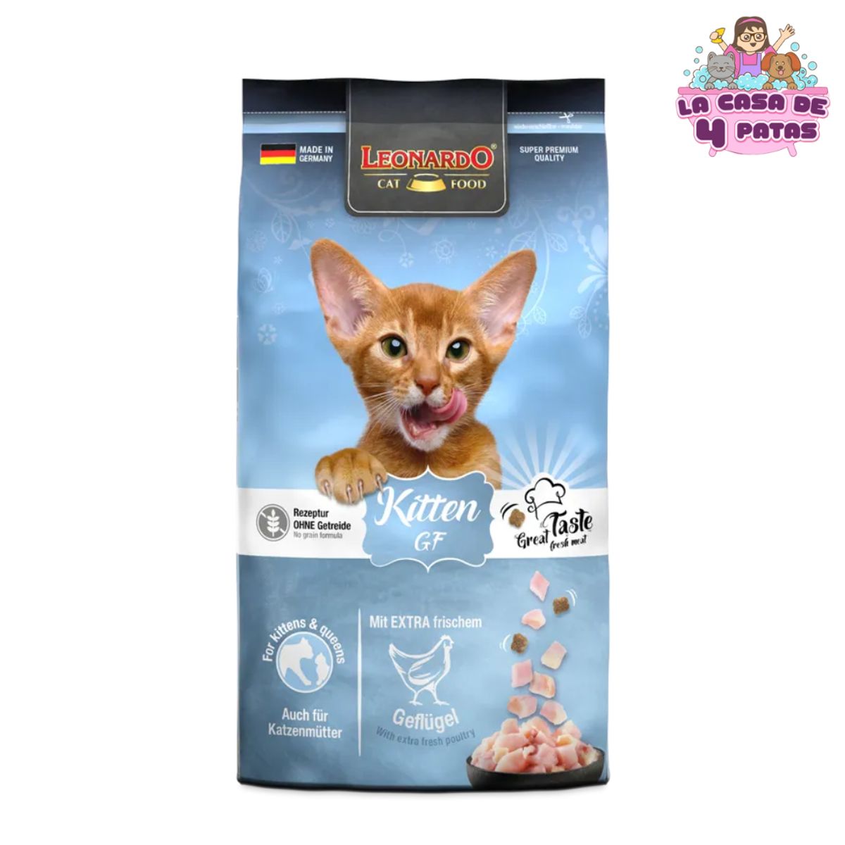 CAT FOOD LEONARDO - Alimento premium para gatitos Leonardo Kitten de 1.8 kg