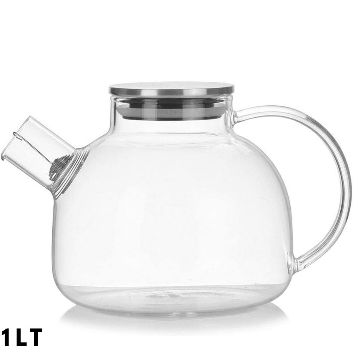 ICHIMATSU - Tetera de vidrio borosilicato con tapa de acero 1 L- ICHIMATSU