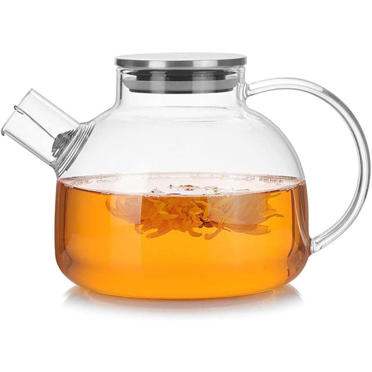 ICHIMATSU - Tetera de vidrio borosilicato con tapa de acero 1 L- ICHIMATSU