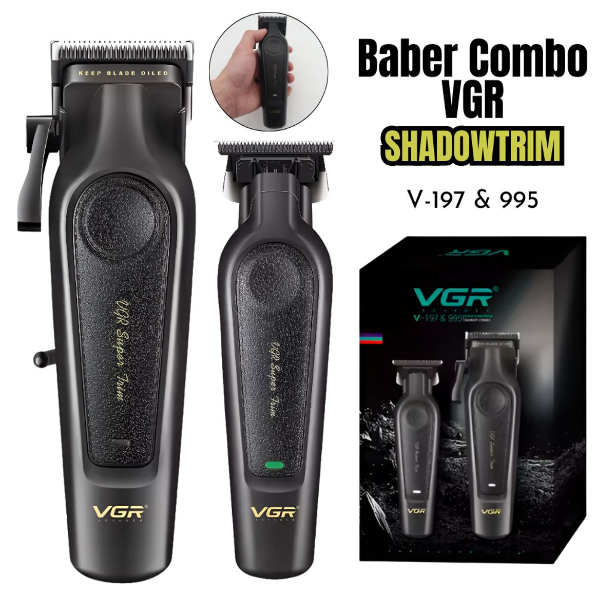 GENERICO - Combo Barber VGR Trimmer + Clipper V-197&995