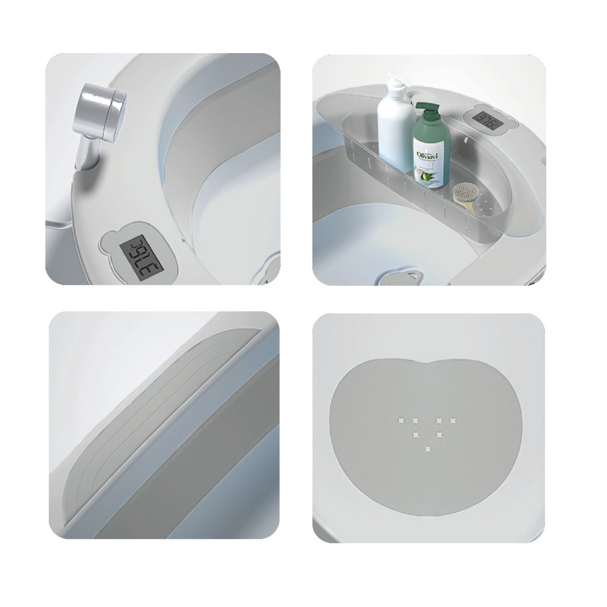 BABY CAM - Tina de baño para bebé aquabu baby cam gris