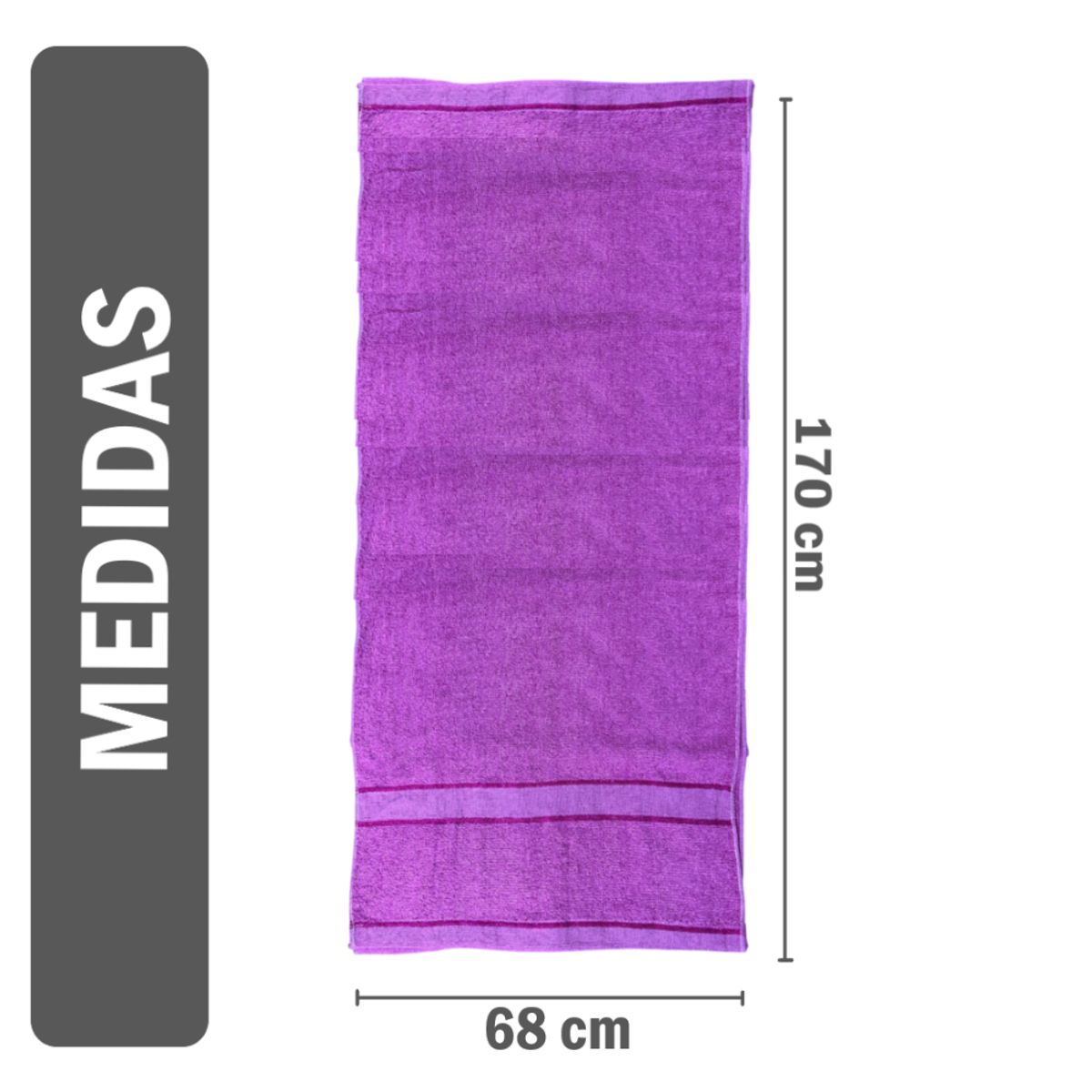 GENERICO - Toalla de cuerpo suave Fucsia - 140x68cm