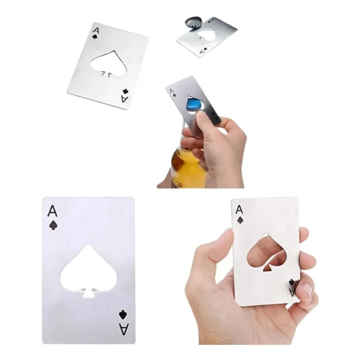 GENERICO - Destapador Forma De Naipe Carta As De Espadas Poker