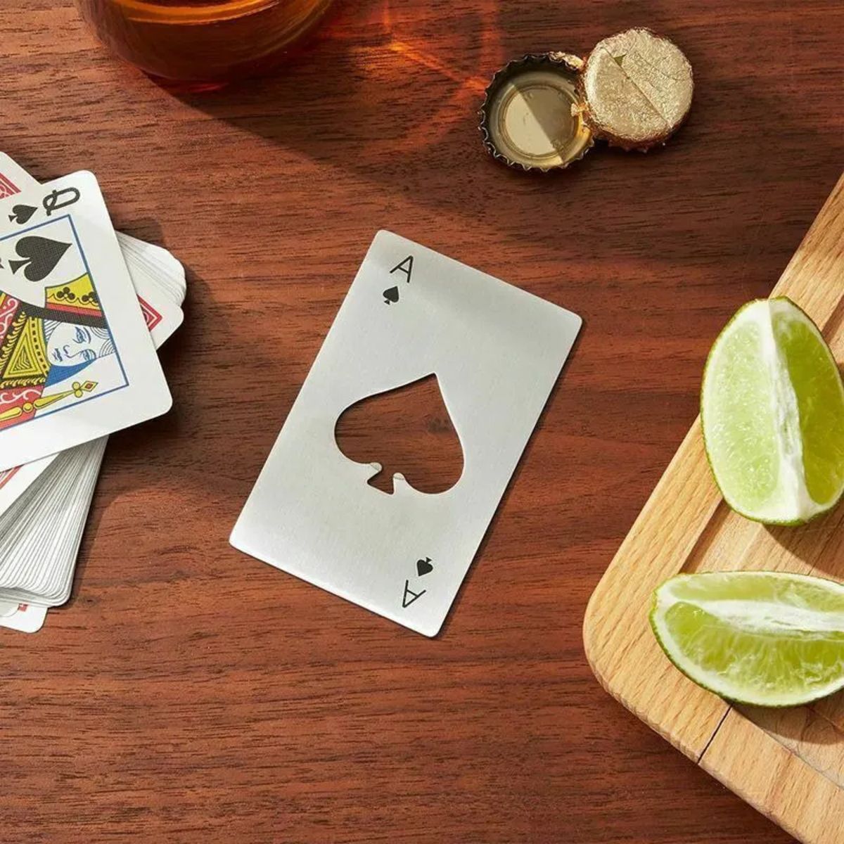 GENERICO - Destapador Forma De Naipe Carta As De Espadas Poker