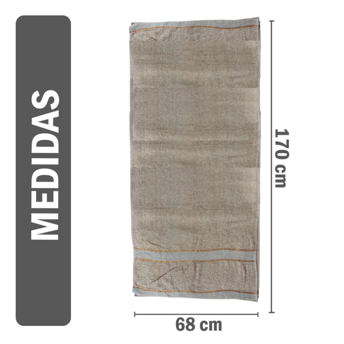 GENERICO - Toalla de cuerpo suave Naranja Beige - 140x68cm