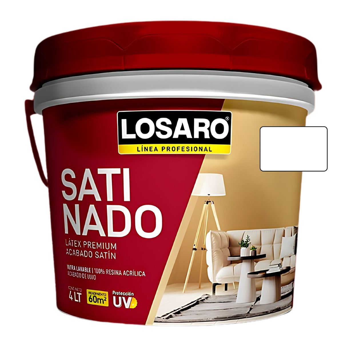 LOSARO - Pintura Látex Premium Satinado Losaro 4L  Blanco - Anti hongos