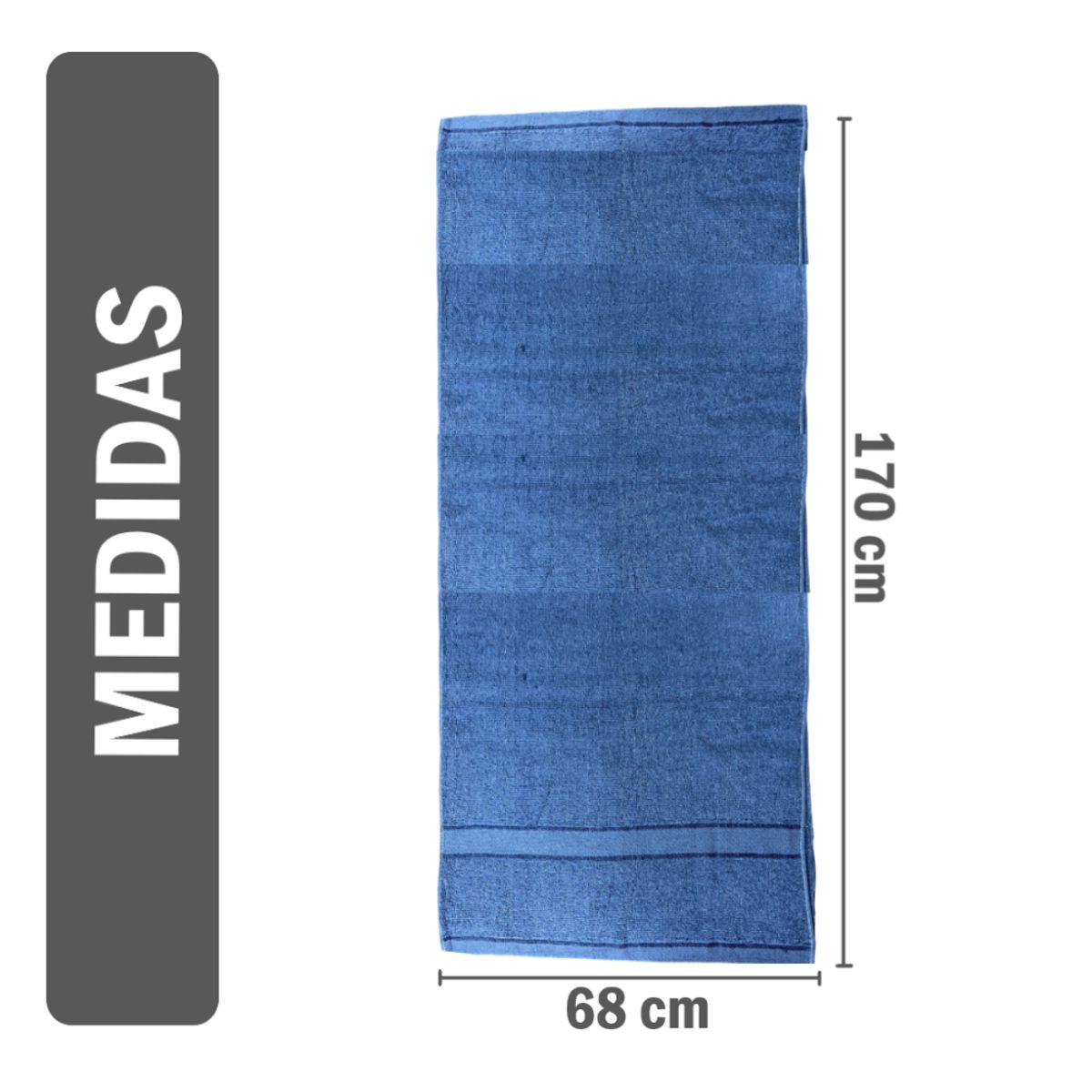 GENERICO - Toalla de cuerpo suave ACERO - 140x68cm