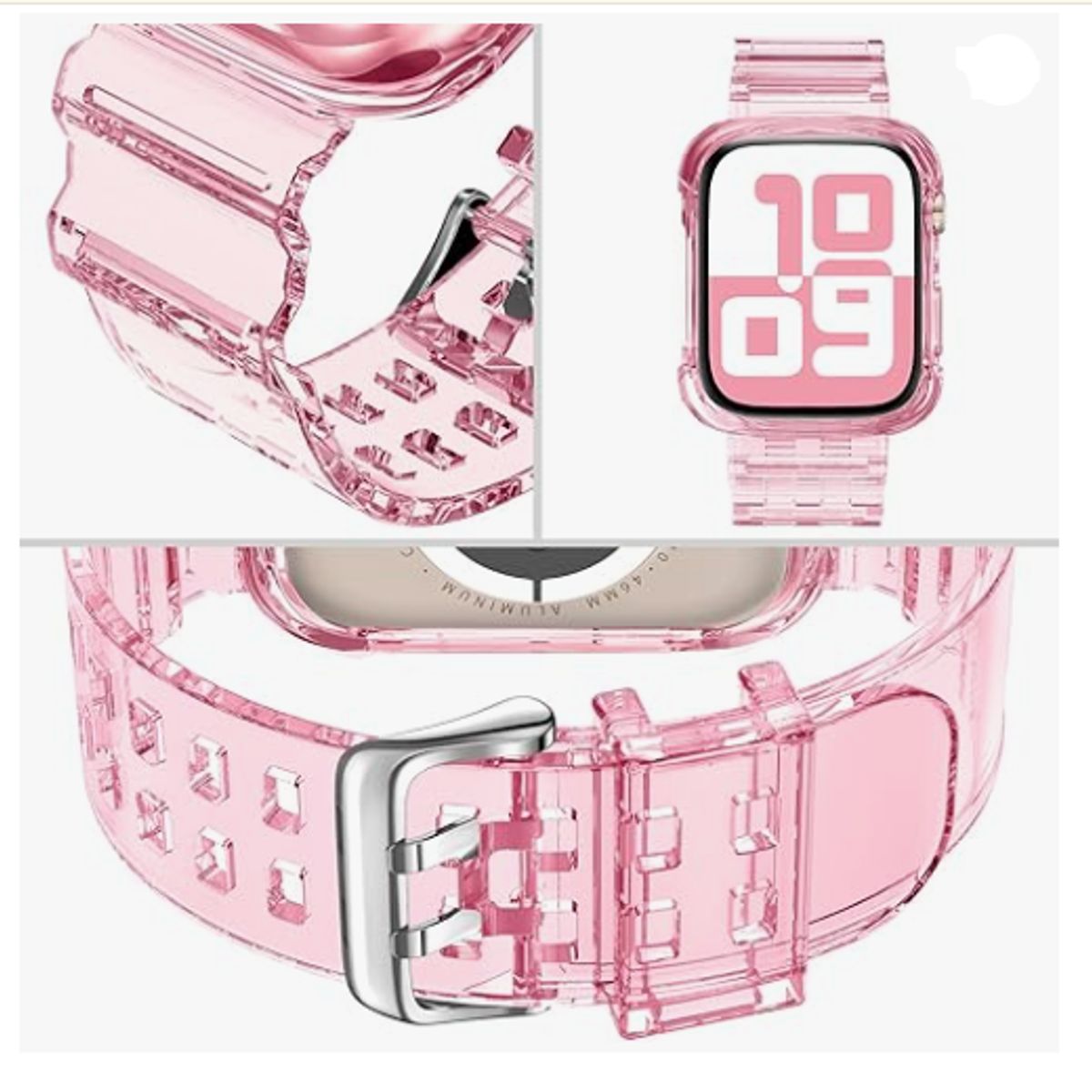 GENERICO - Correa TPU Completa para Apple Watch 45mm - Rosado