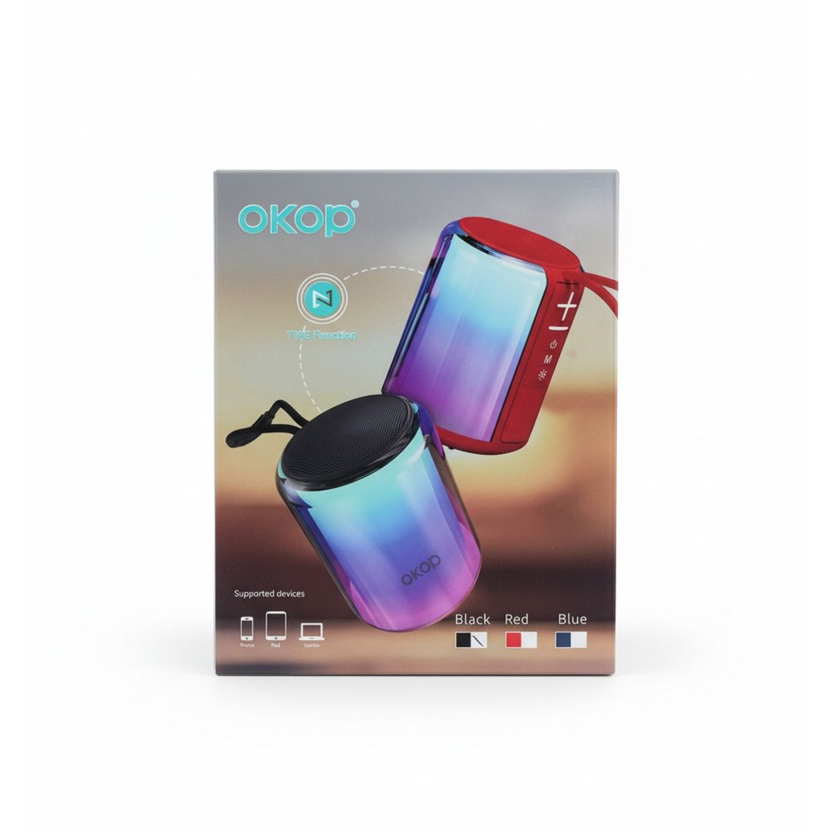 GENERICO - Parlante Portátil OKOP KP-546 Bluetooth con Luces RGB y TWS