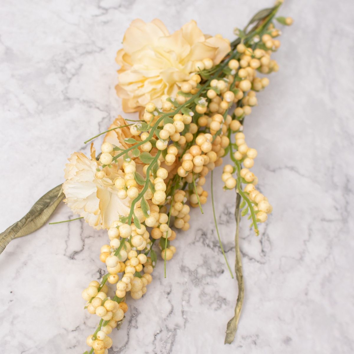 PANADECOR - Pack de 2 Flores con Follaje Beige Panorama Hogar