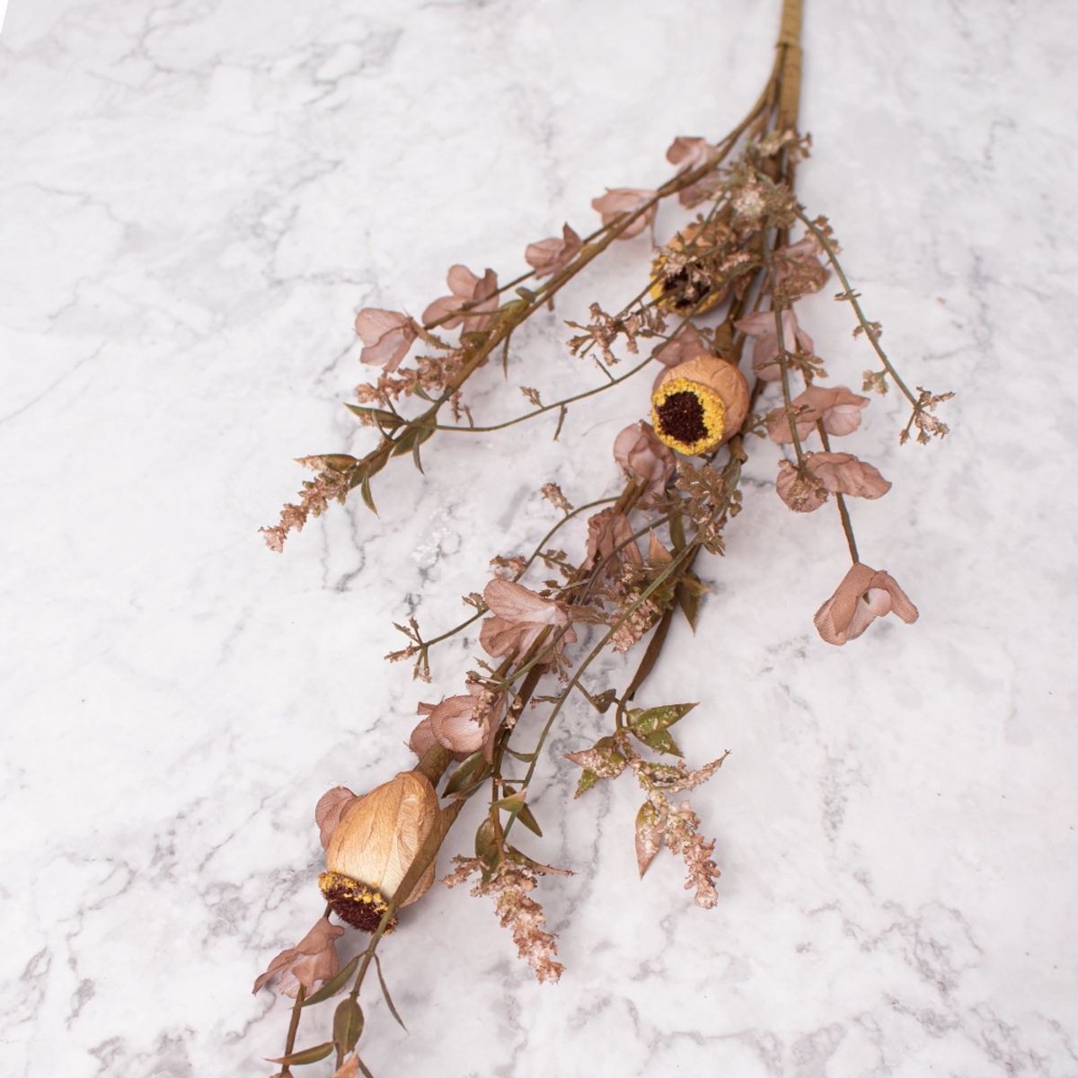 PANADECOR - Pack de 2 Flores de Durazno Artificial Marrón Panorama Hogar