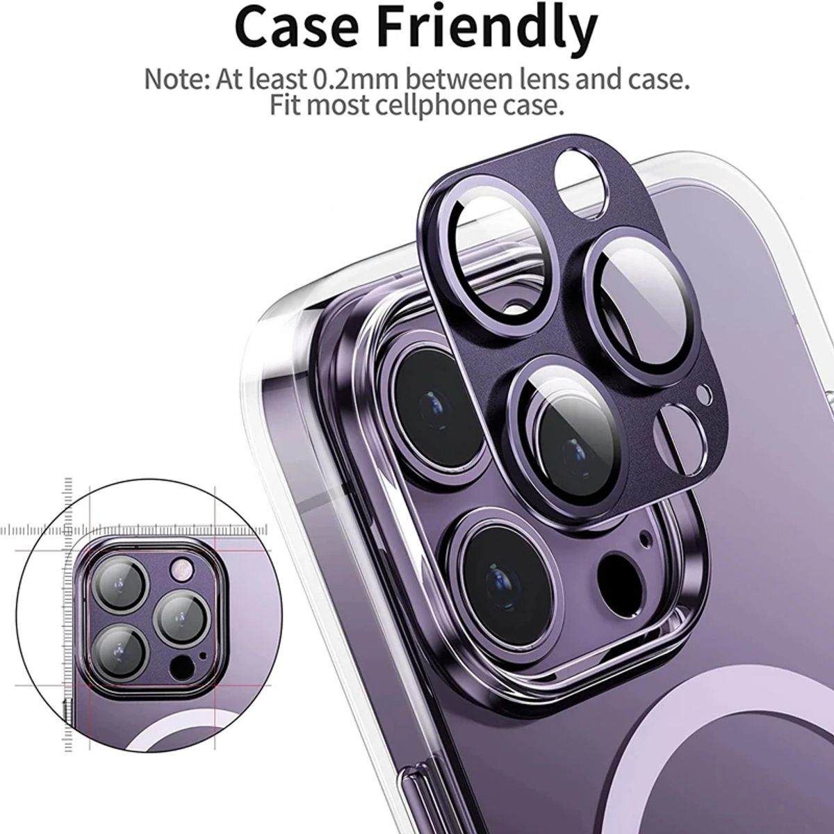 GENERICO - PROTECTOR DE CAMARA IPHONE 14 PRO MAX - IPHONE 14 PRO PURPLE